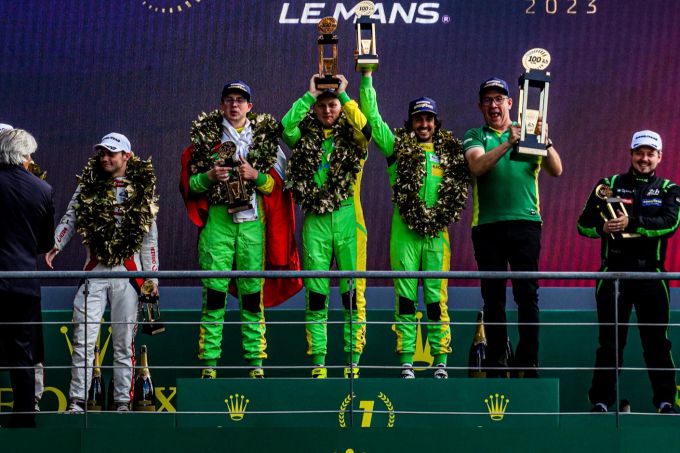 Im Vorjahr gewann Fabio Scherer (Mitte) sensationell die LMP2-Klasse bei den 24 Stunden von Le Mans. Fabio Scherer Le Mans