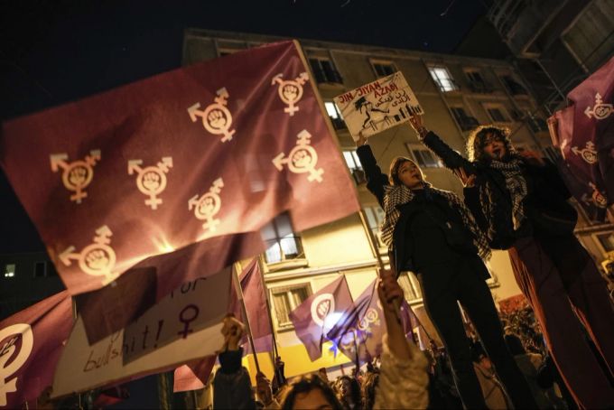 Ein Frauenprotest in Istanbul. demo