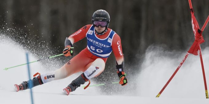 Livio Simonet krönt sich zum Schweizer Meister im Riesenslalom. Livio Simonet