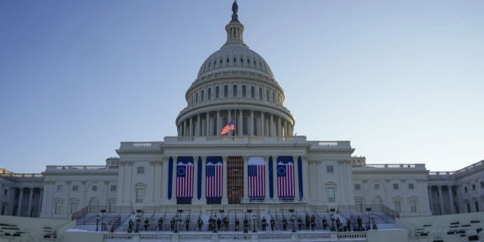 Die Vorbereitungen für die Amtseinführung am 20. Januar laufen auf Hochtouren. Kapitol Vorbereitungen US Präsident