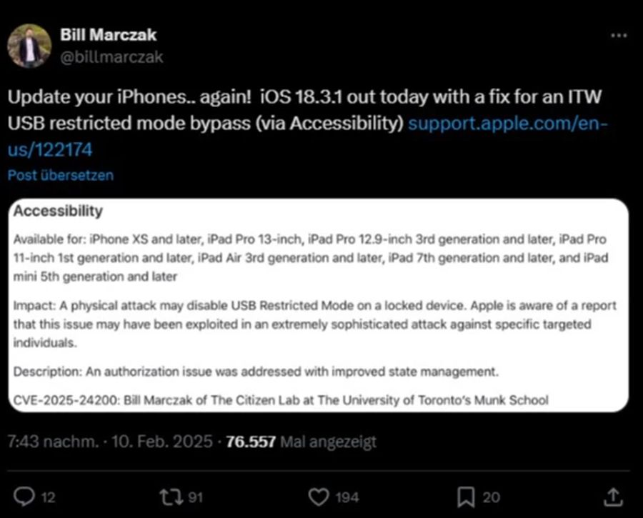 iOS Update Marczak