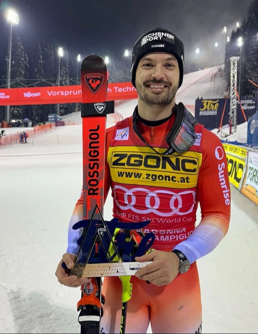 Loic Meillard trägt morgen die rote Nummer als Slalom-Disziplinen-Führender.