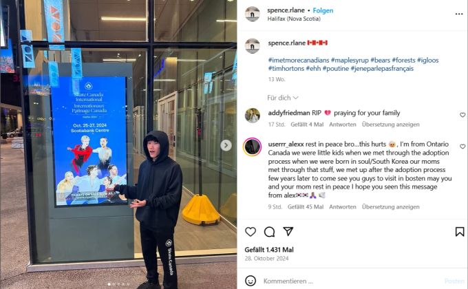 Nachwuchseisläufer Spencer Lane war ebenfalls an Bord beim Flugzeugabsturz. flugzeugabsturz