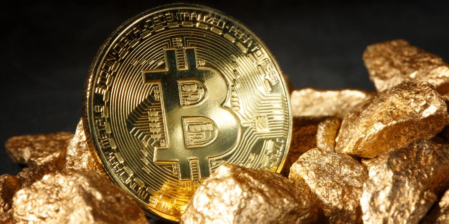 gold und bitcoin symbol