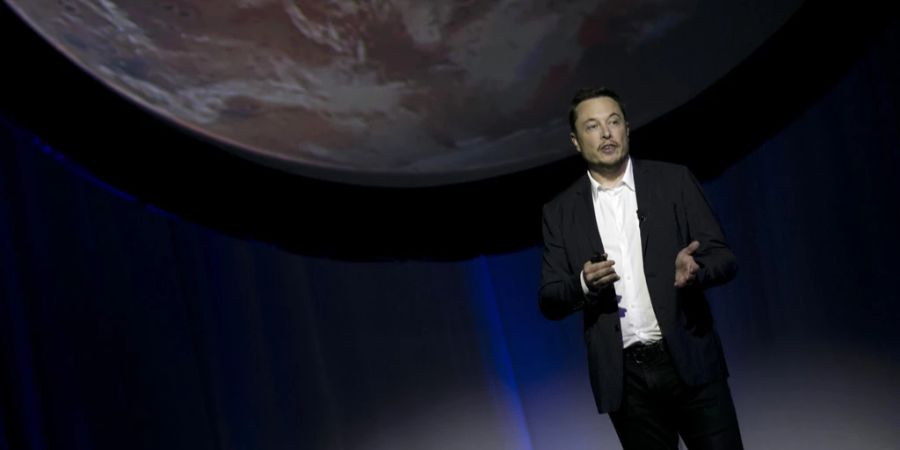 Keynote Elon Musk Hintergrund Leinwand Mars-Abbildung