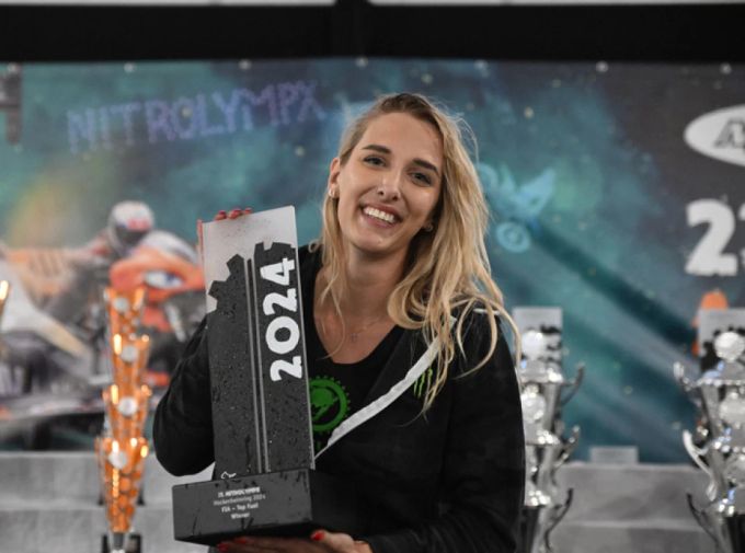 Zuletzt hatte Jndia Erbacher schon in Hockenheim an den Nitrolympx gewonnen. Jndia Erbacher Dragster