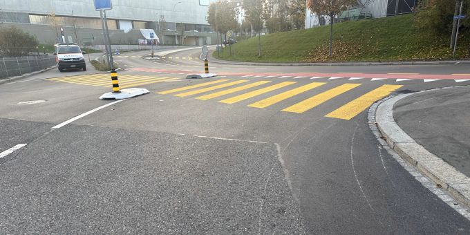 Unfallstelle in St. Gallen. Unfallstelle in St. Gallen.
