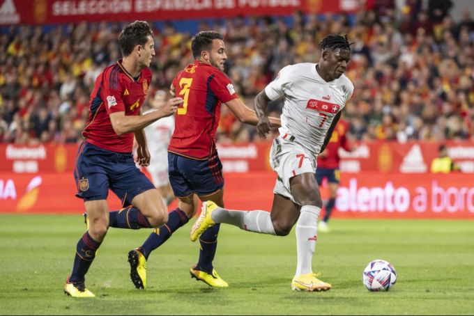 Breel Embolo schiesst die Schweizer Nati im September 2022 zum Sieg in Saragossa. Schweizer Nati