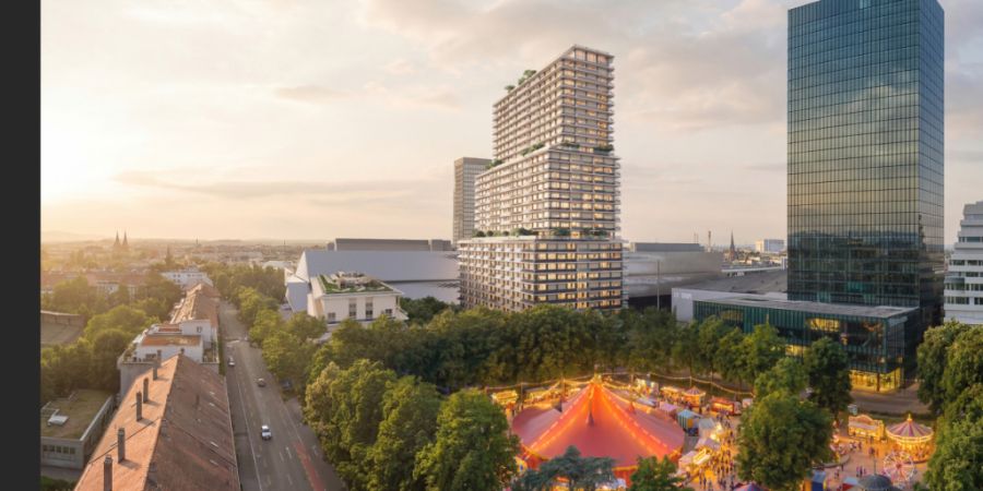 Die UBS-Tochter Balintra ist neu Baurechtnehmerin für den Rosentalturm in Basel. Das jetzige Messeparkhaus soll 2027 abgerissen werden, um dem Nebau Platz zu machen.