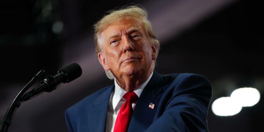US-Präsident Donald Trump spricht während einer Wahlkampfveranstaltung. Foto: Julia Demaree Nikhinson/AP/dpa