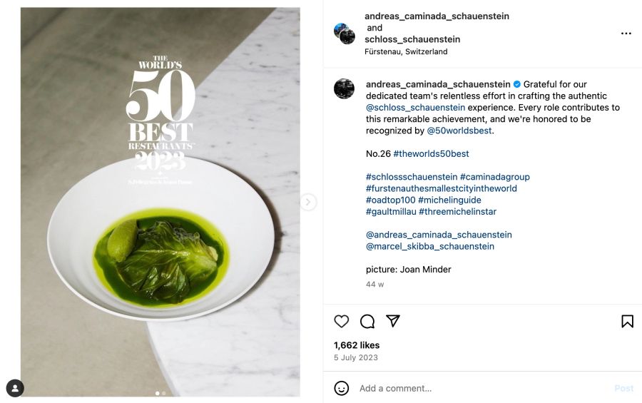 Instagram grüne Suppe, Michelinküche.