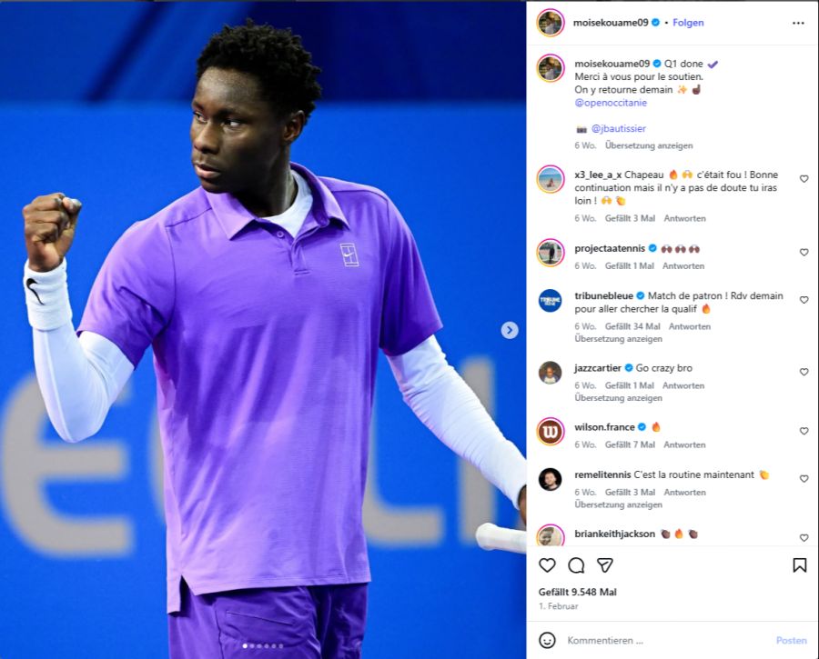 Der erst 17-jährige Moïse Kouamé gewann seine Erstrunden-Partie in Miami in drei Sätzen.