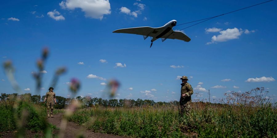 Ukrainische Drohnen bei ihrem Einsatz