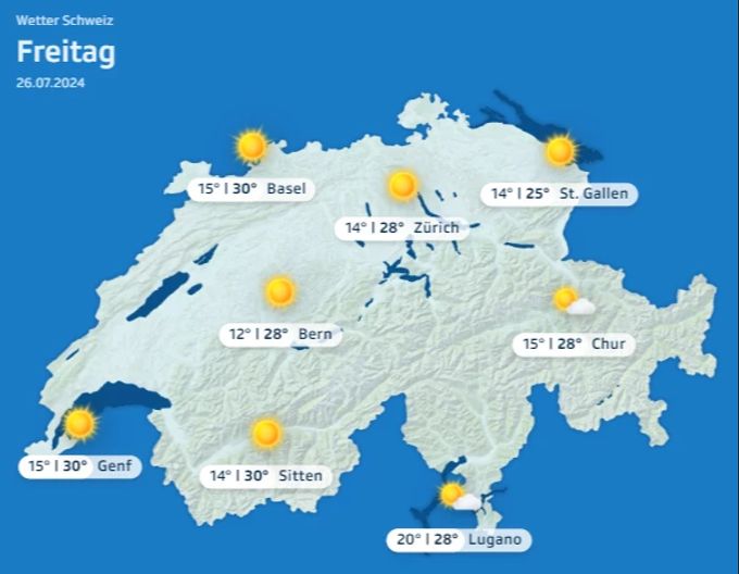 So wird das Wetter am Freitag. Wetter