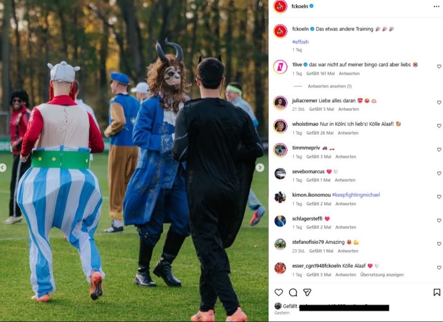 Auch ein Obelix trainiert mit.