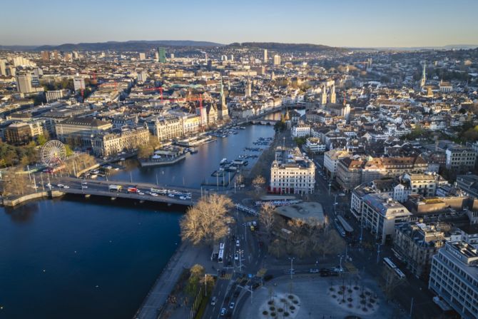 Stadt Zürich von oben