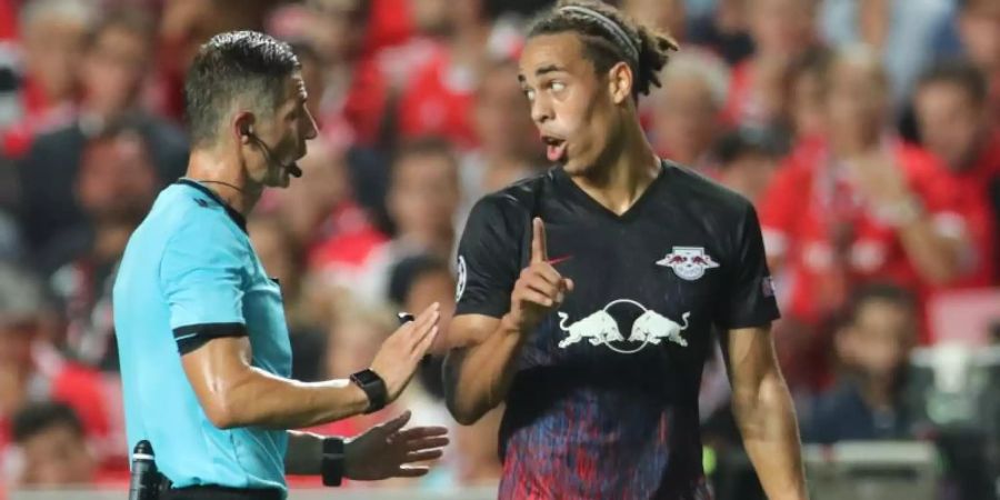 RB Leipzig muss eventuell auf Yussuf Poulsen (r) verzichten. Foto: Jan Woitas