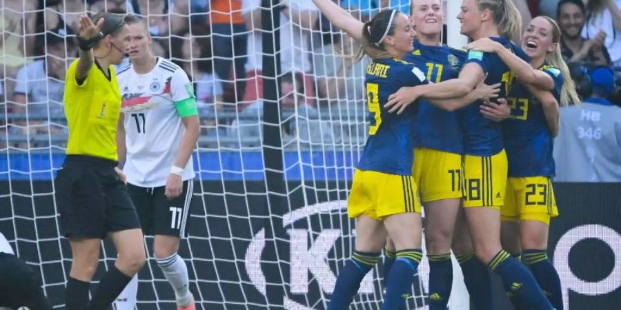 Deutschland verliert 1:2 im WM-Viertelfinale gegen Schweden. Foto: Sebastian Gollnow
