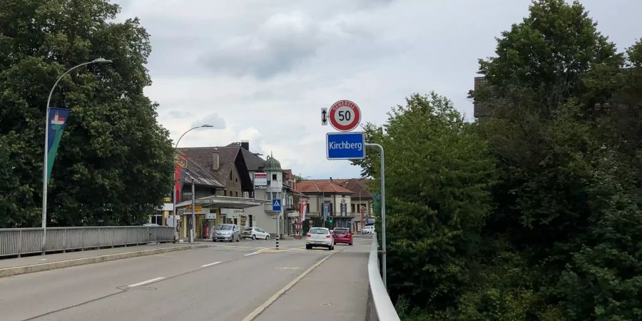 Ortsschild von Kirchberg.