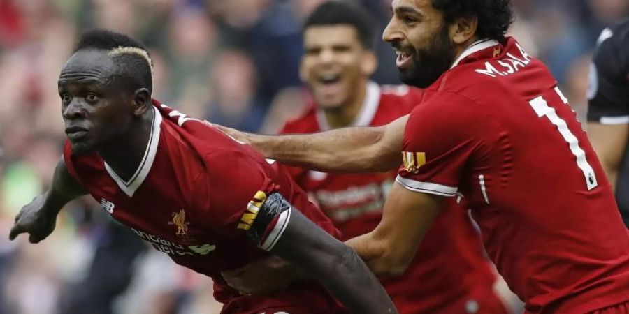 Der FC Liverpool setzt auf die Tore von Sadio Mané (l) und Mohamed Salah. Foto: Martin Rickett/PA Wire