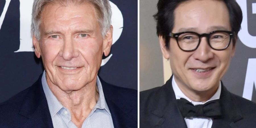 Harrison Ford (l.) freut sich für Ke Huy Quan.