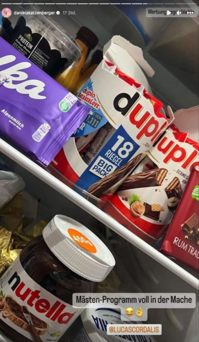 So sieht das Essen für Lucas Cordalis aktuell aus ... Daniela Katzenberger