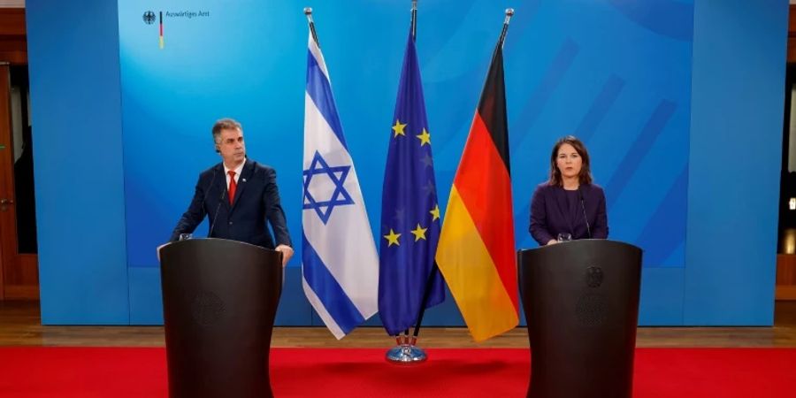 Aussenministerin Baerbock mit ihrem israelischen Kollegen Cohen am Dienstag in Berlin