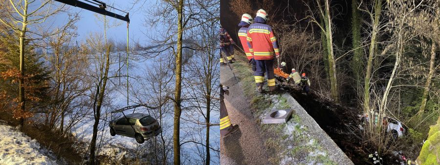 Der Lenker und das Fahrzeug mussten geborgen werden.