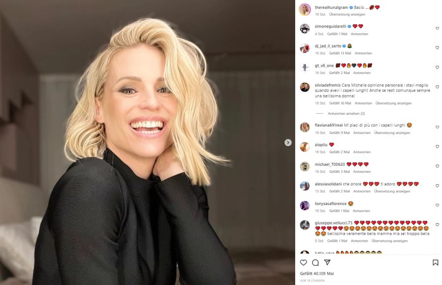 Michelle Hunziker fühlt sich mit ihrer neuen Frise pudelwohl.