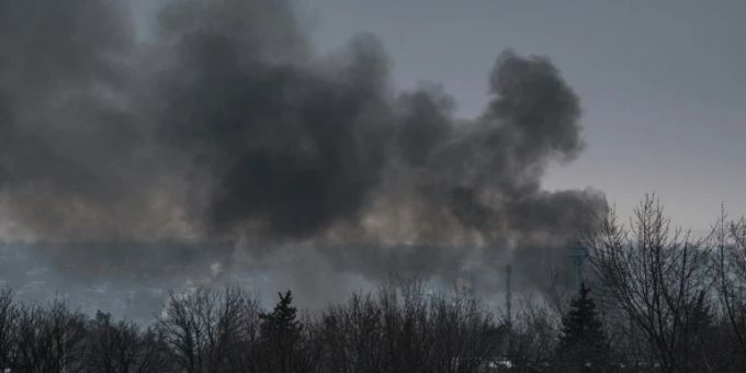 Die heftig umkämpfte ukrainische Stadt Bachmut Die heftig umkämpfte ukrainische Stadt Bachmut