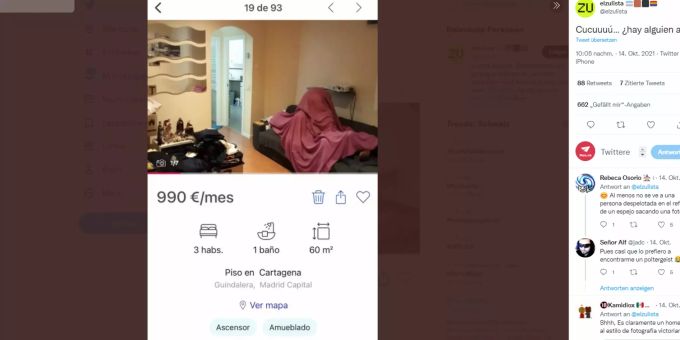 Könnte sich ein Pärchen unter der Decke befinden? Inserat