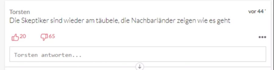 Österreich machts mit 2G vor. User «Torsten» fordert, dass die Schweiz nachzieht.