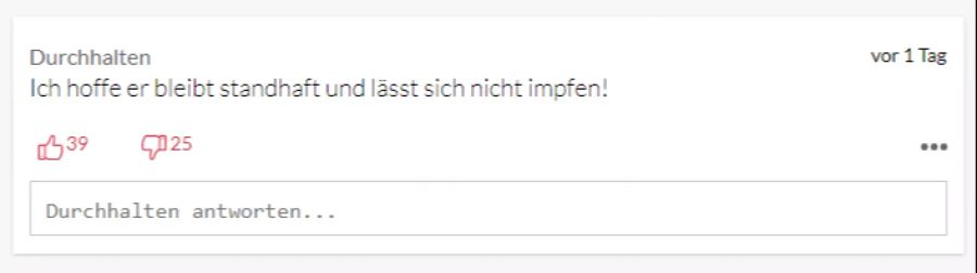 Dieser User hofft, dass sich Kimmich trotz des Drucks nicht impfen lassen wird.