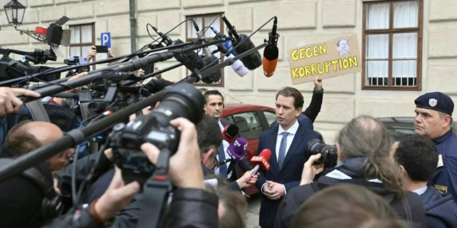 Kurz nach einem Treffen mit Präsident Van der Bellen