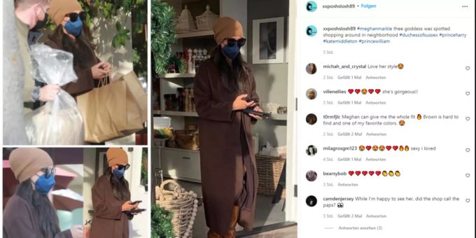 Meghan Markle ging in Kalifornien dick eingemummelt Geschenke kaufen. Meghan Markle