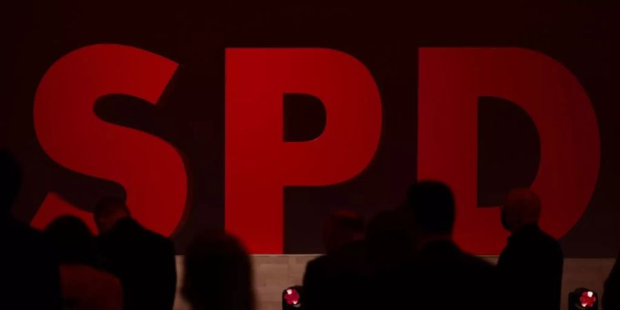 SPD-Schriftzug auf dem Parteitag