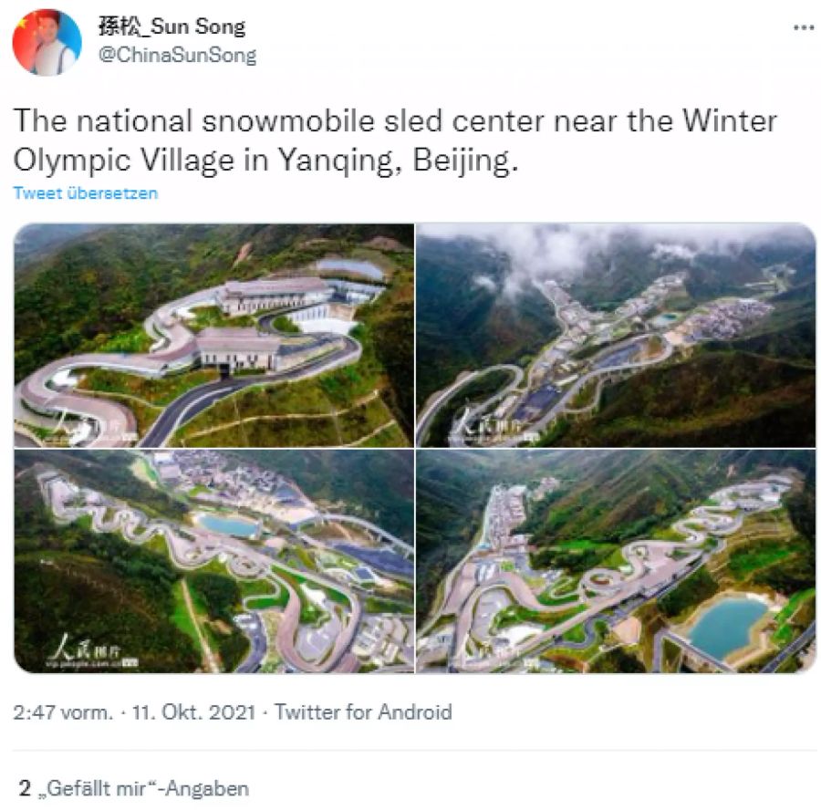 Ein Blick auf das Olympia-Dorf in Yanqing.