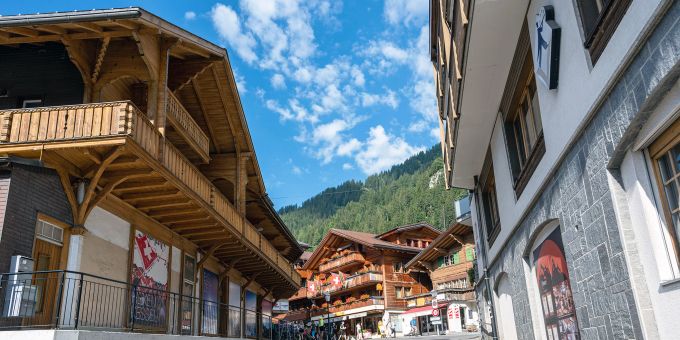 Das Dorfzentrum von Adelboden. Das Dorfzentrum von Adelboden.