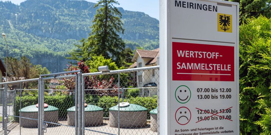 Die Wertstoffsammelstelle in Meiringen.