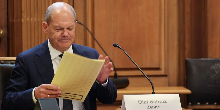 Bundeskanzler Olaf Scholz hat erneut als Zeuge vor dem Untersuchungsausschuss der Hamburgischen Bürgerschaft zum «Cum-Ex»-Skandal ausgesagt.