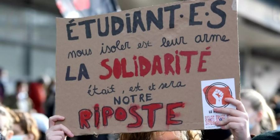 Protestierende Studenten in Paris