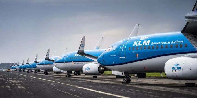 Flugzeuge der KLM Royal Dutch Airlines. (Archivbild) KLM business class