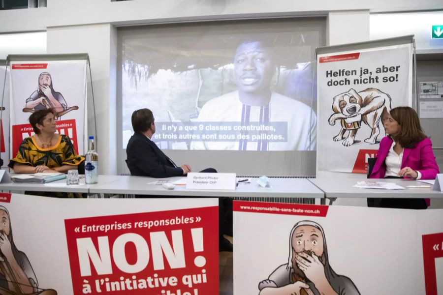 Medienkonferenz Nein zur Konzern-Initiative.