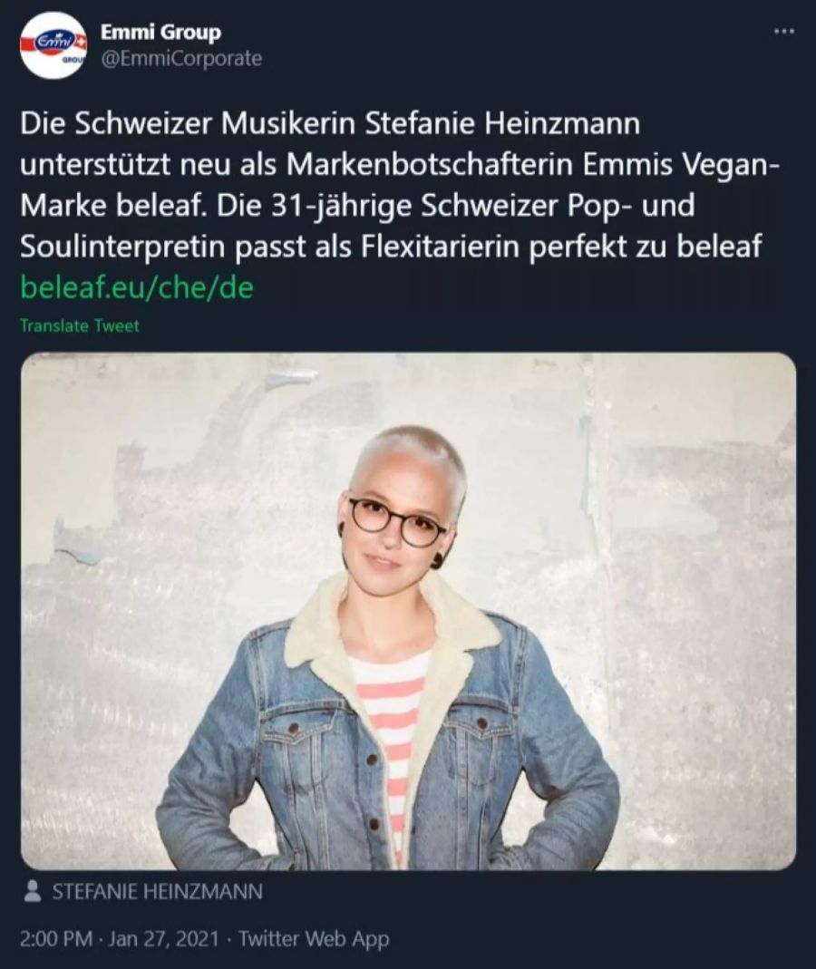 veganismus stefanie heinzmann emmi