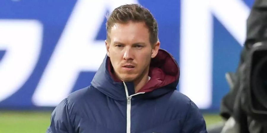 Will den FC Bayern nicht davonziehen lassen: Leipzigs Trainer Julian Nagelsmann. Foto: Jan Woitas/dpa-Zentralbild/dpa