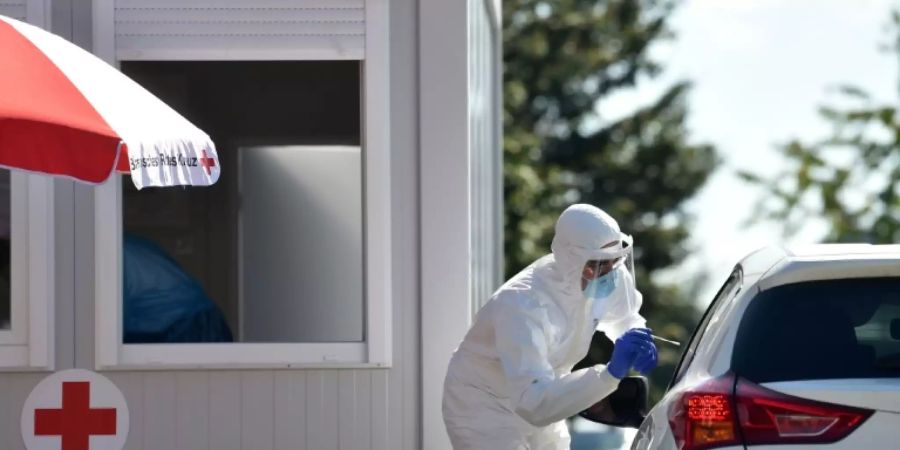 Coronavirus-Teststation nahe Ruhpolding