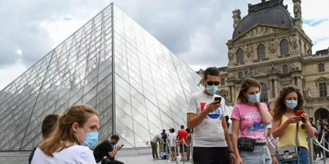 Touristen in Paris. Paris