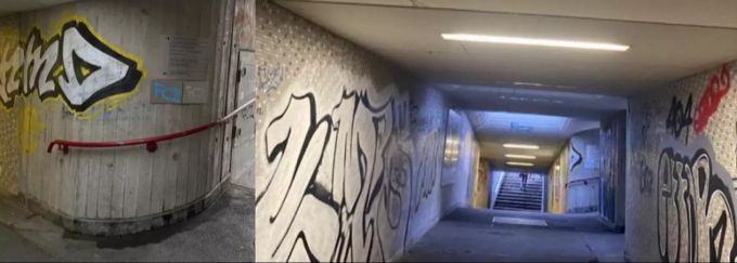 Alter Anblick: Das war die Unterführung vor dem Neustrich. Graffiti