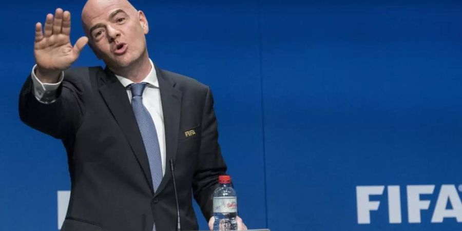 Gianni Infantino, Präsident des Fussball-Weltverbandes FIFA. Foto: Ennio Leanza/KEYSTONE/dpa