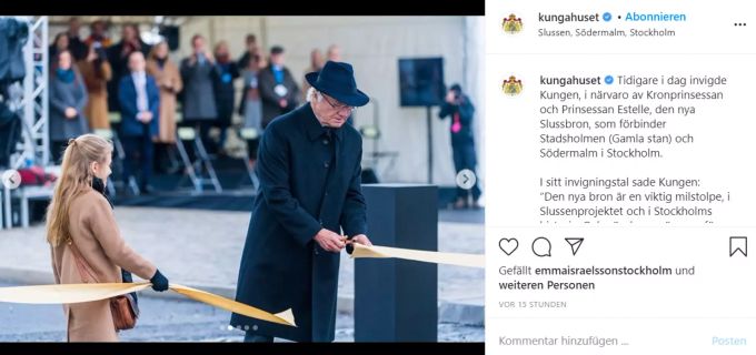 Estelle von Schweden mit ihrem Grossvater Carl XVI. Gustaf von Schweden. Estelle von Schweden